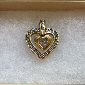 10k Gold and Diamond Heart Pendant